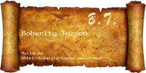 Boberity Tuzson névjegykártya